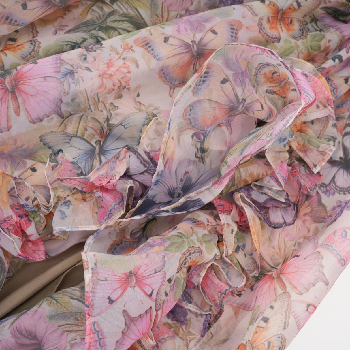 Ruby Midi Dress Pink Floral Flounce & Tulle Side Slit