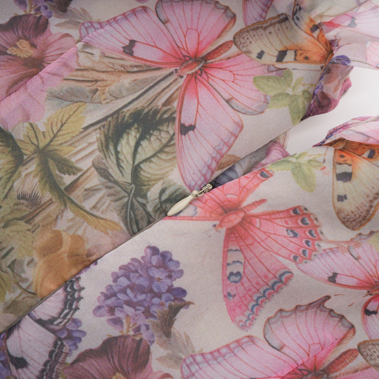 Ruby Midi Dress Pink Floral Flounce & Tulle Side Slit