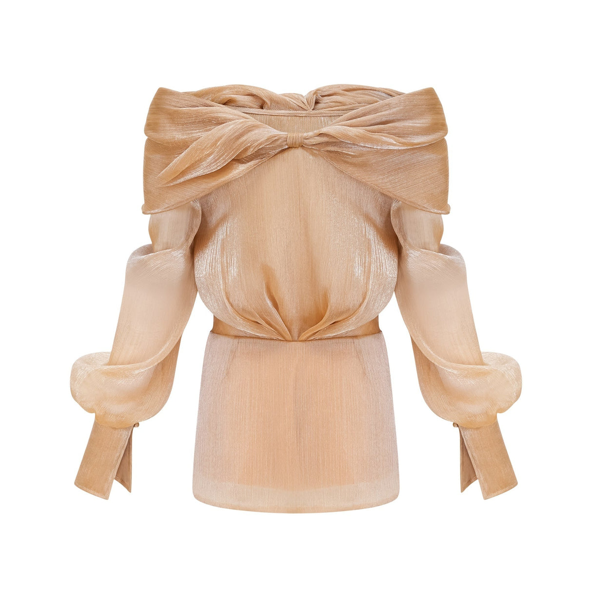 Ruby Mini Dress Gold Crystal Off Shoulder Puff Sleeve Sparkle