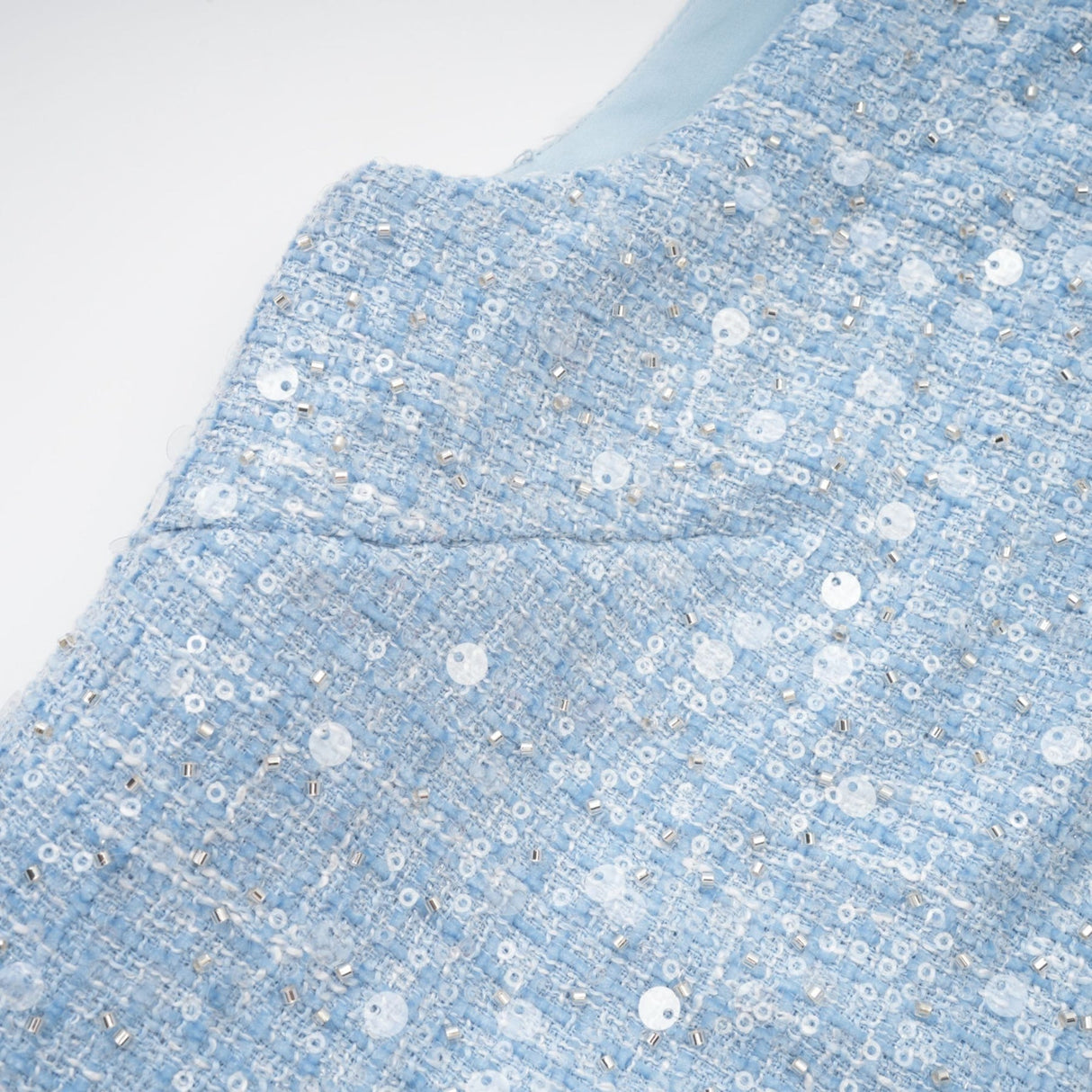 Rylee Mini Dress Blue Tweed Sequin Embellished