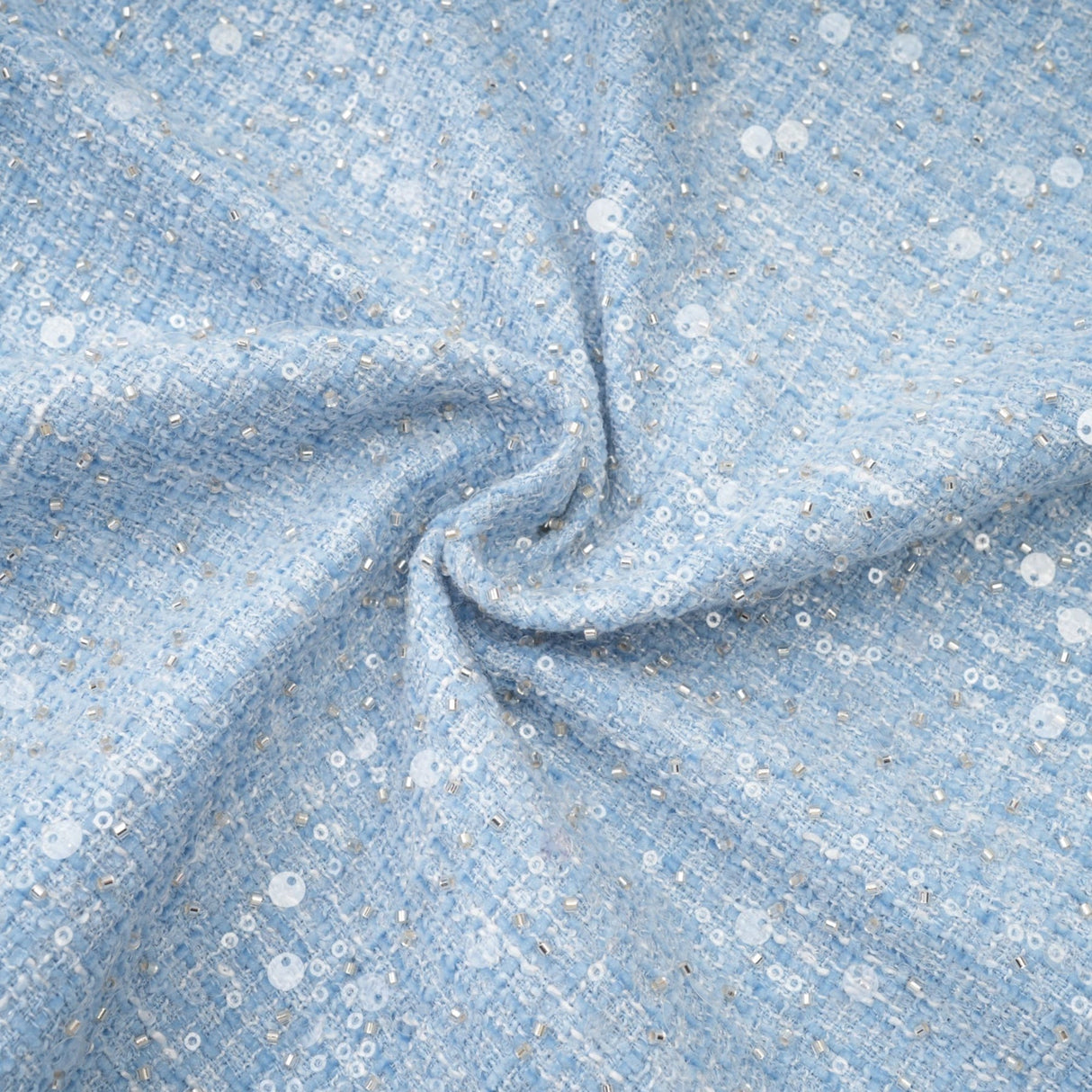 Rylee Mini Dress Blue Tweed Sequin Embellished