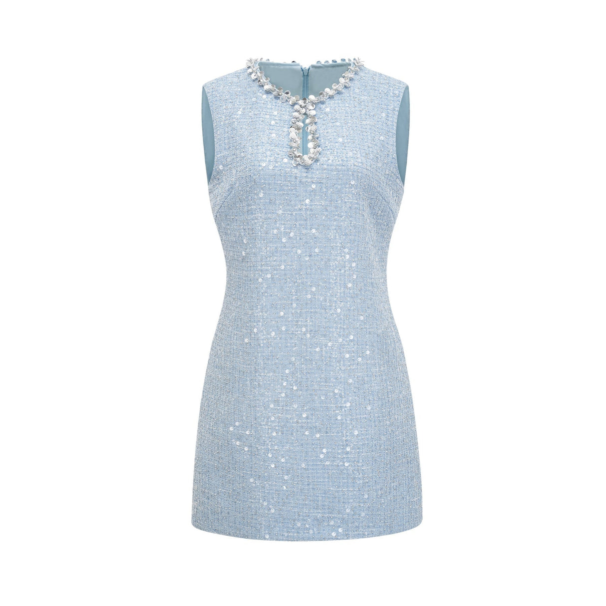 Rylee Mini Dress Blue Tweed Sequin Embellished