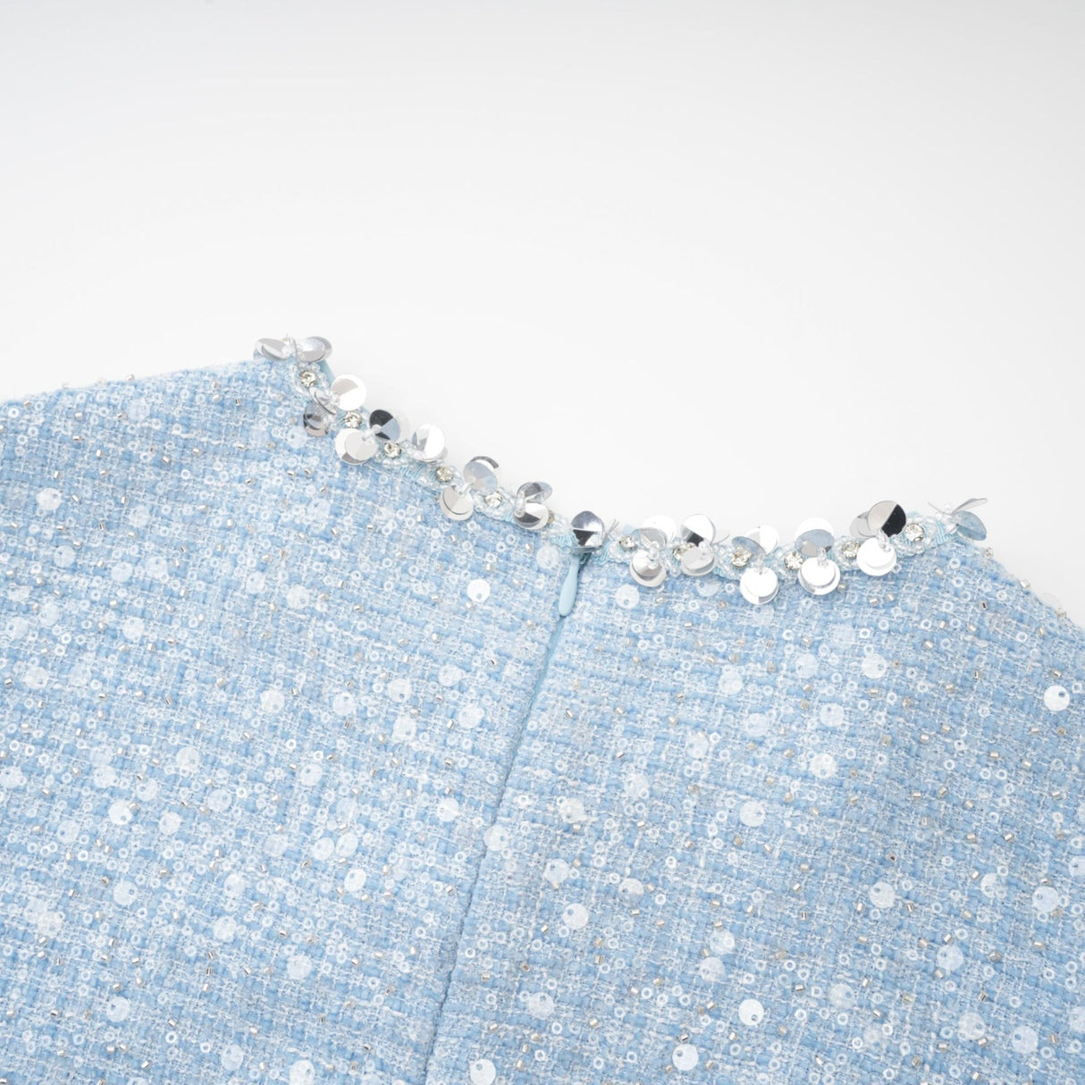 Rylee Mini Dress Blue Tweed Sequin Embellished