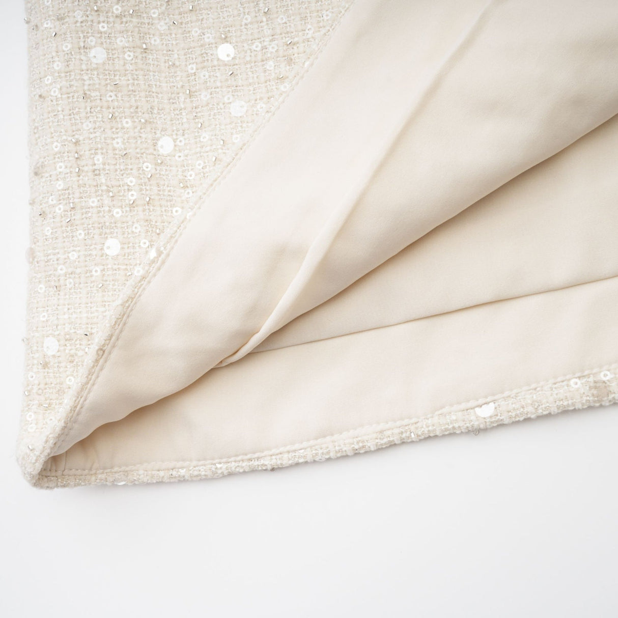 Rylee Mini Dress Blue Tweed Sequin Embellished in White