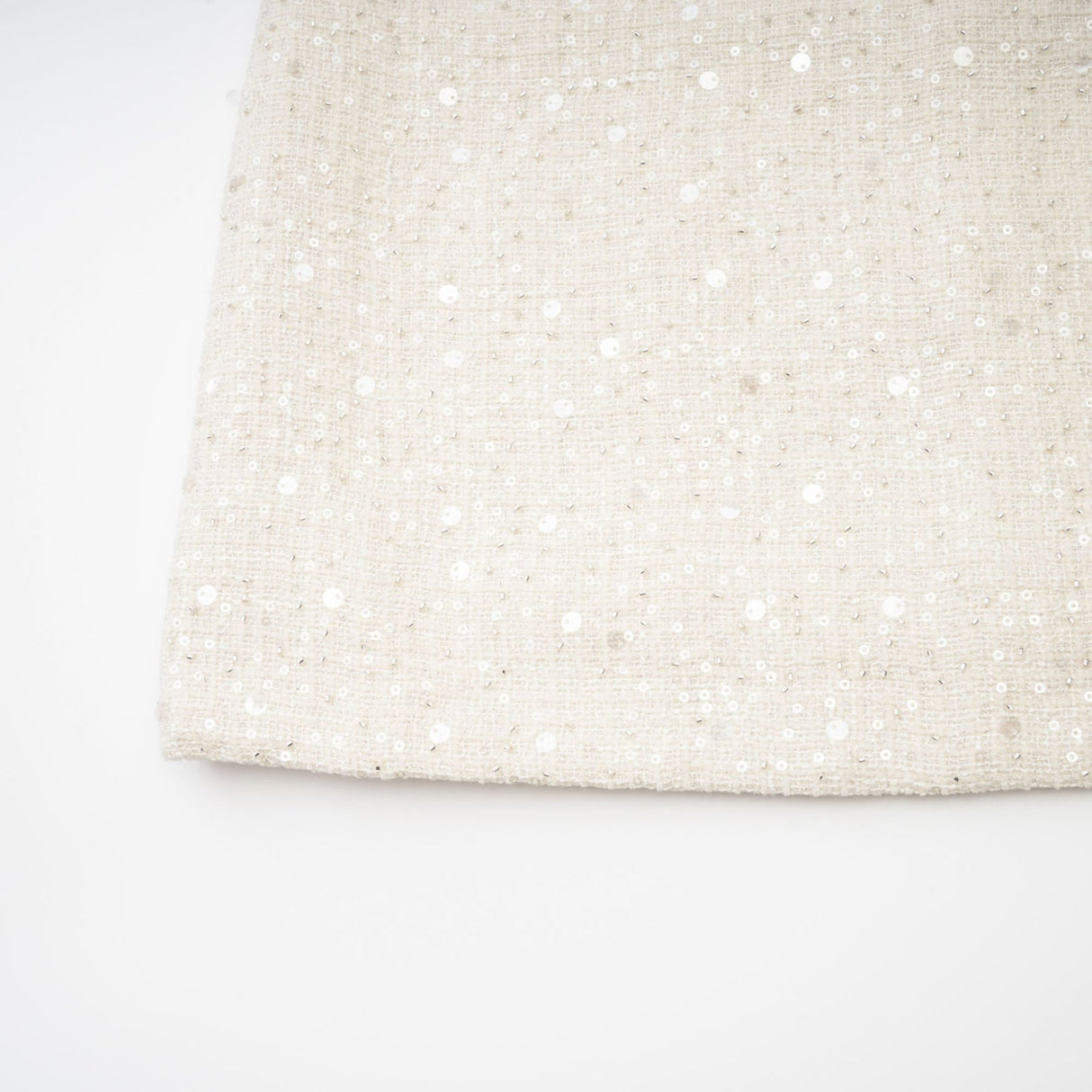 Rylee Mini Dress Blue Tweed Sequin Embellished in White