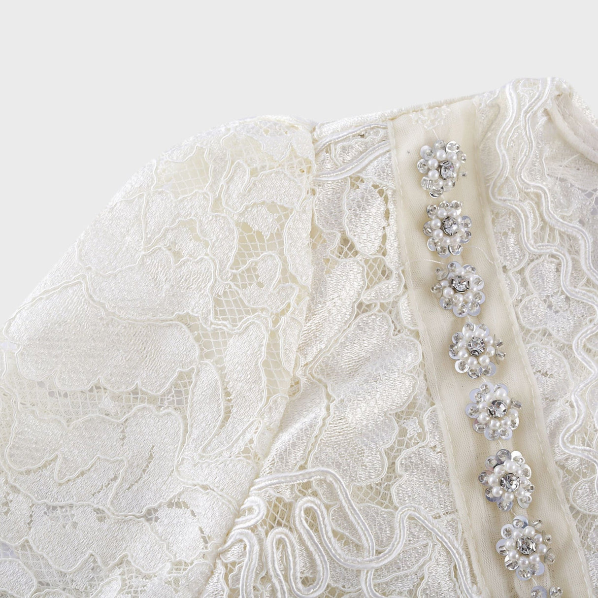 Sabrina Midi Dress White Crystal Embellished