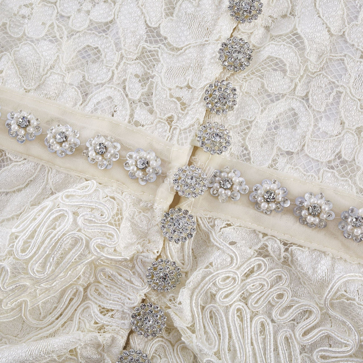 Sabrina Midi Dress White Crystal Embellished