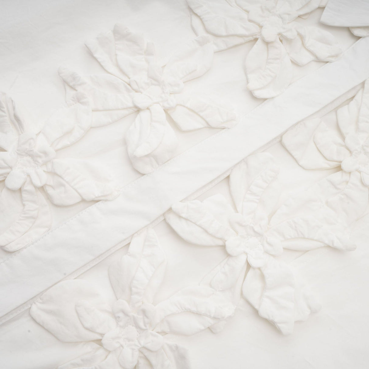 Sabrina Shirt White Floral 3D Cut Out Embellishment & Button Closure