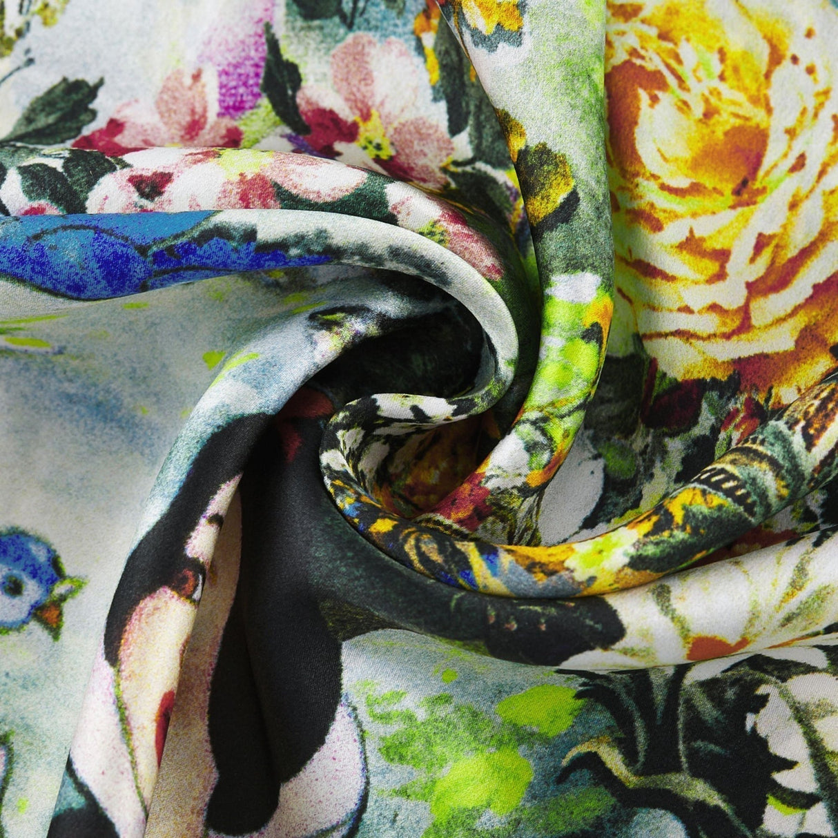 Sabrina Silk Floral Slip Dress with Chain Detail & Bias Cut