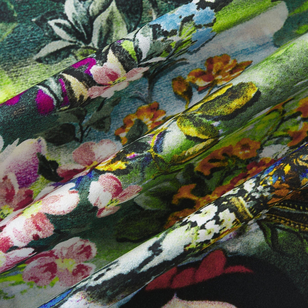 Sabrina Silk Floral Slip Dress with Chain Detail & Bias Cut