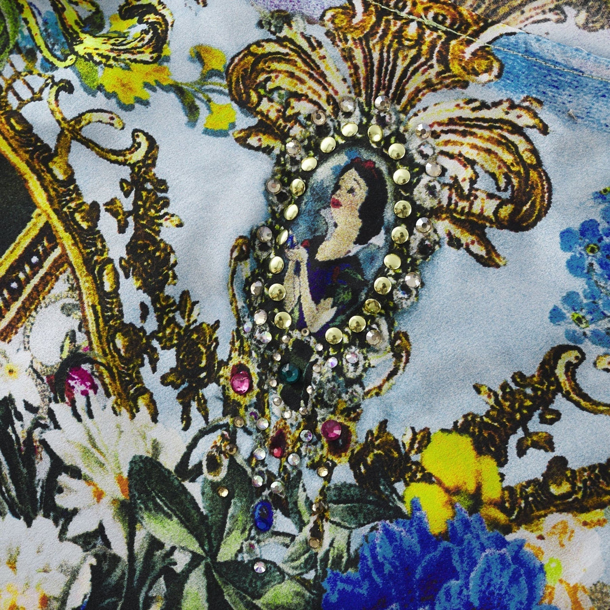 Sabrina Silk Floral Slip Dress with Chain Detail & Bias Cut