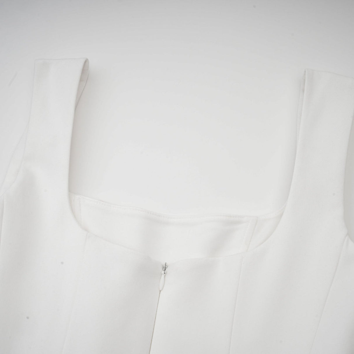 Sadie White Ankle - Length Corset Dress With Square Neckline