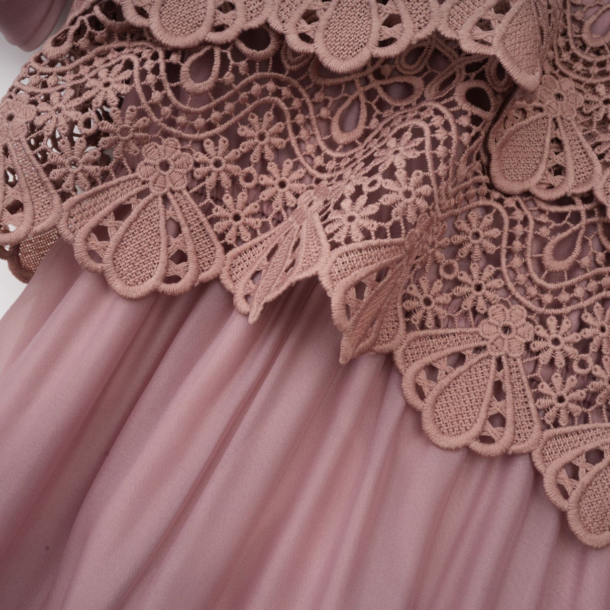 Samantha Midi Dress Pink Lace Cutout Puff Sleeve Belted Tiered Skirt Button Fastening