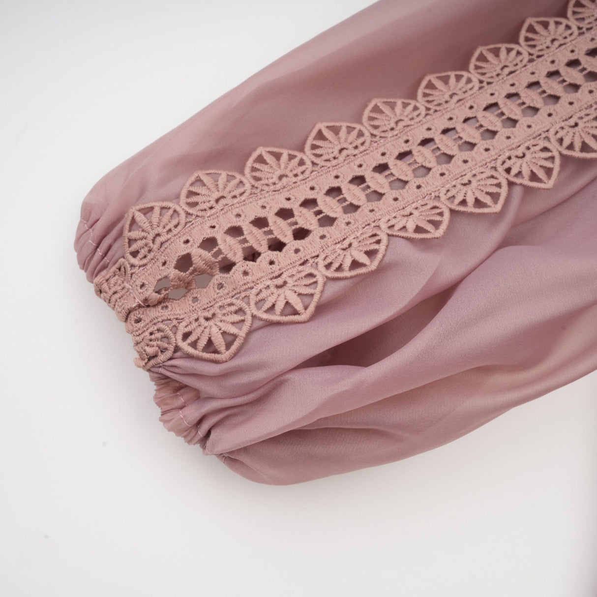 Samantha Midi Dress Pink Lace Cutout Puff Sleeve Belted Tiered Skirt Button Fastening