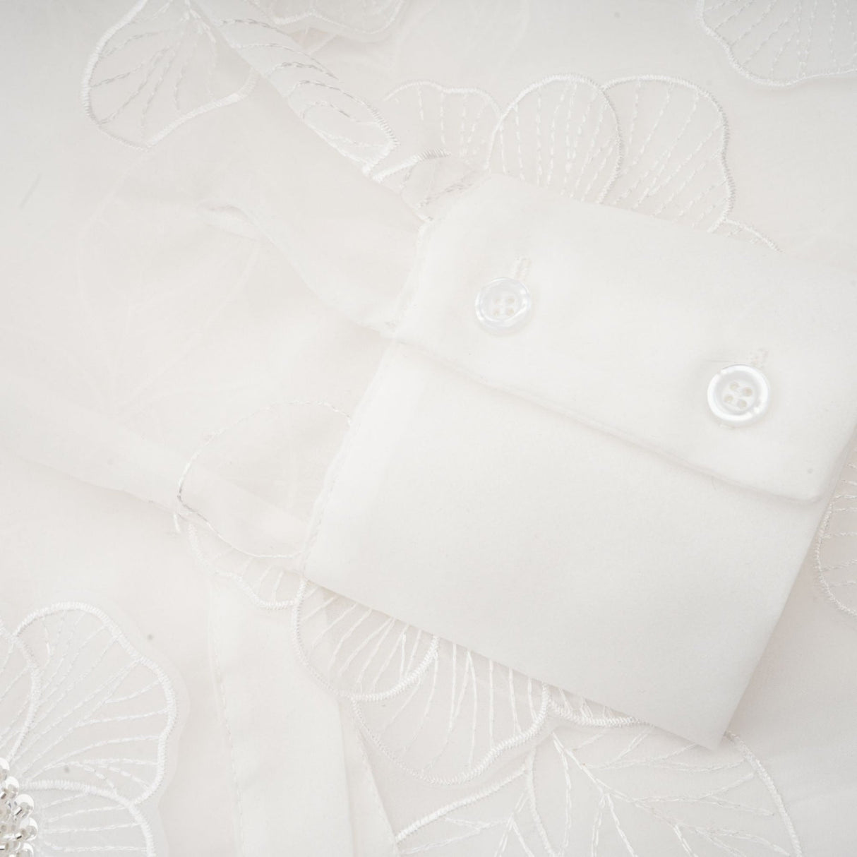 Sandra Shirt Sandra White Crystal Embellished Sheer Shirt