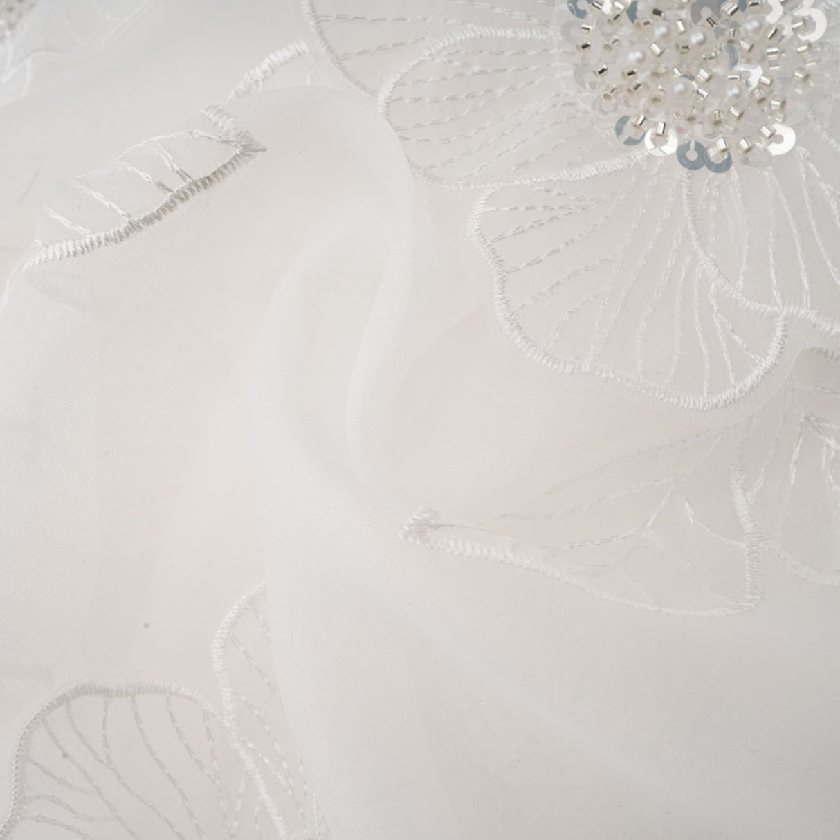 Sandra Shirt Sandra White Crystal Embellished Sheer Shirt