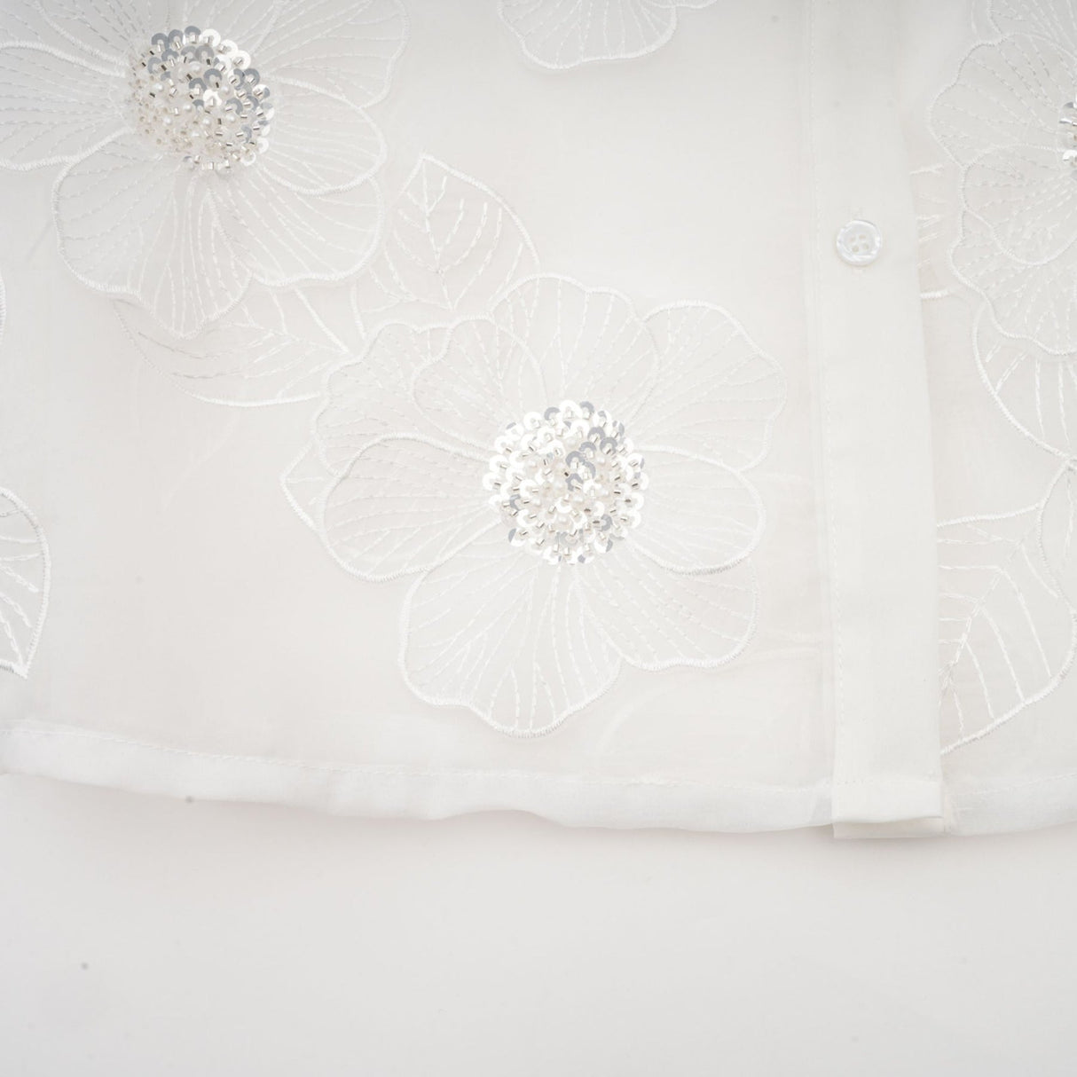 Sandra Shirt Sandra White Crystal Embellished Sheer Shirt