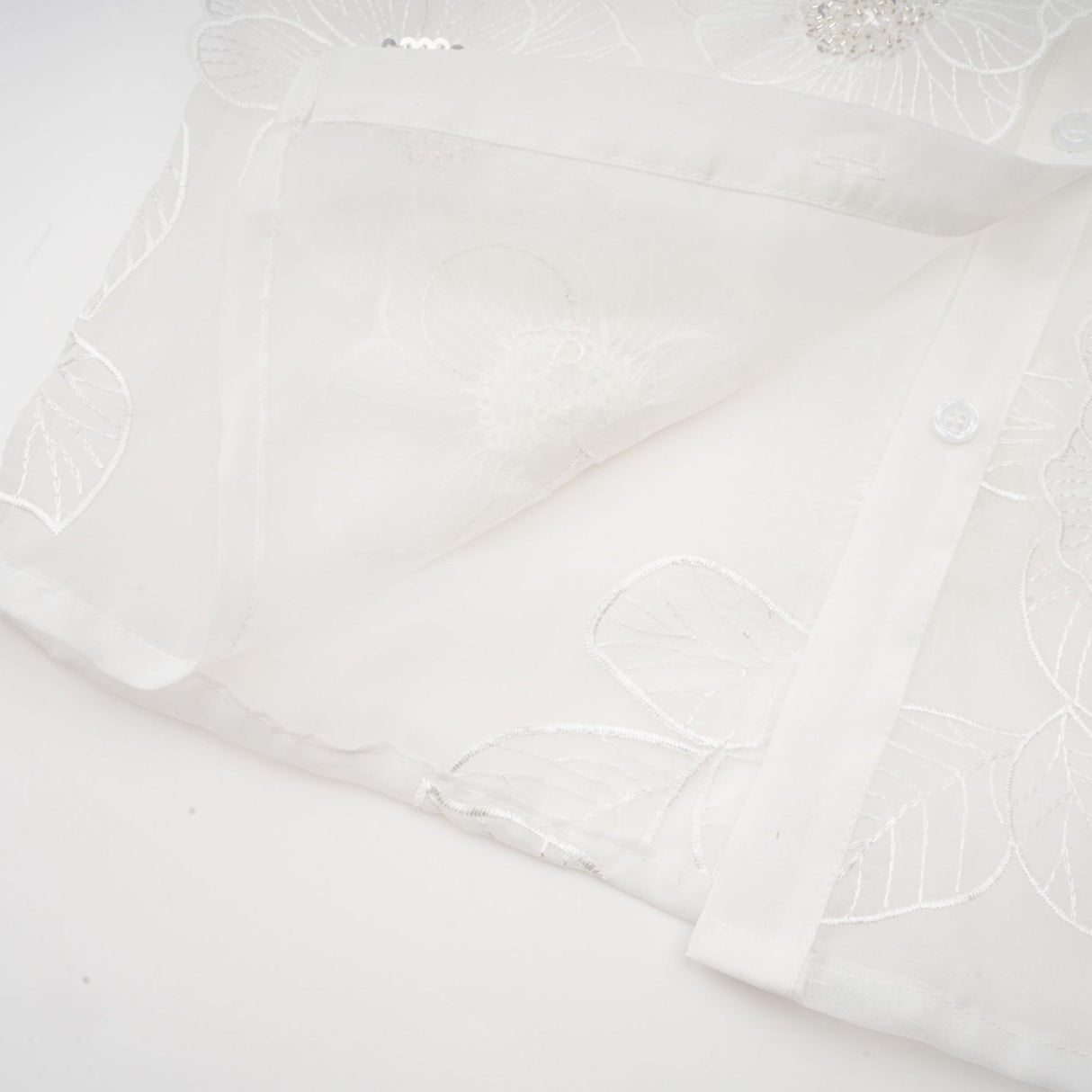 Sandra Shirt Sandra White Crystal Embellished Sheer Shirt