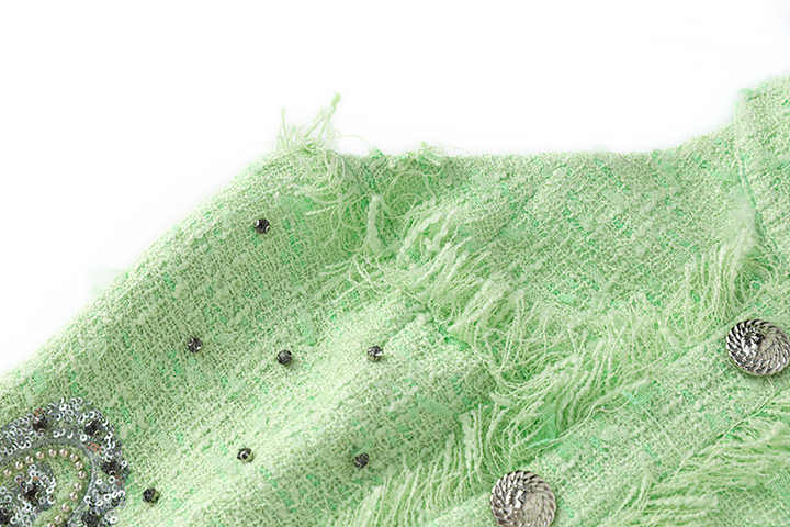 Santa Dress - Fitted Halter Neck Silhouette - Textured Fabric With Embellishments - Tailored Fit - Rhinestone Accents & Button Closure