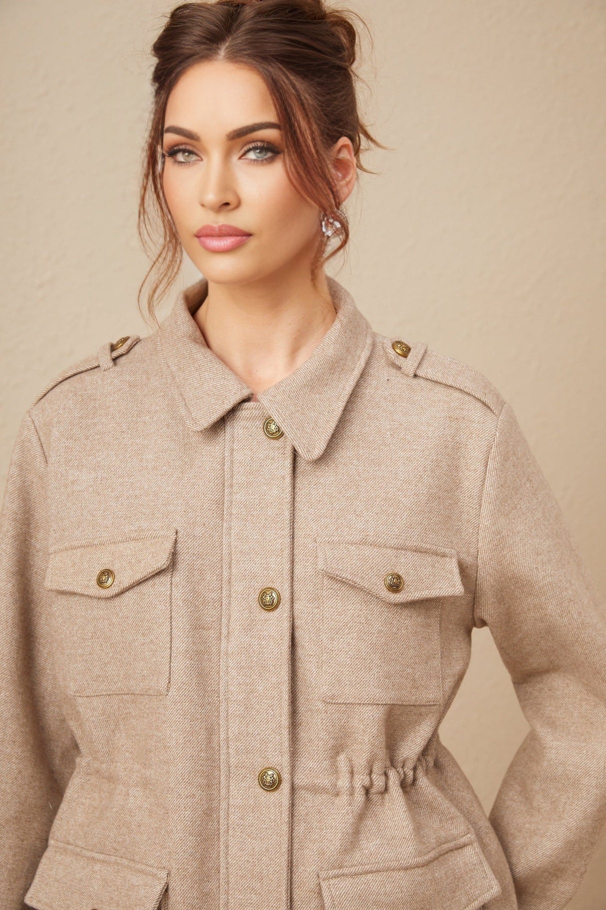 Santa Jacket & Culottes Khaki Twill Set