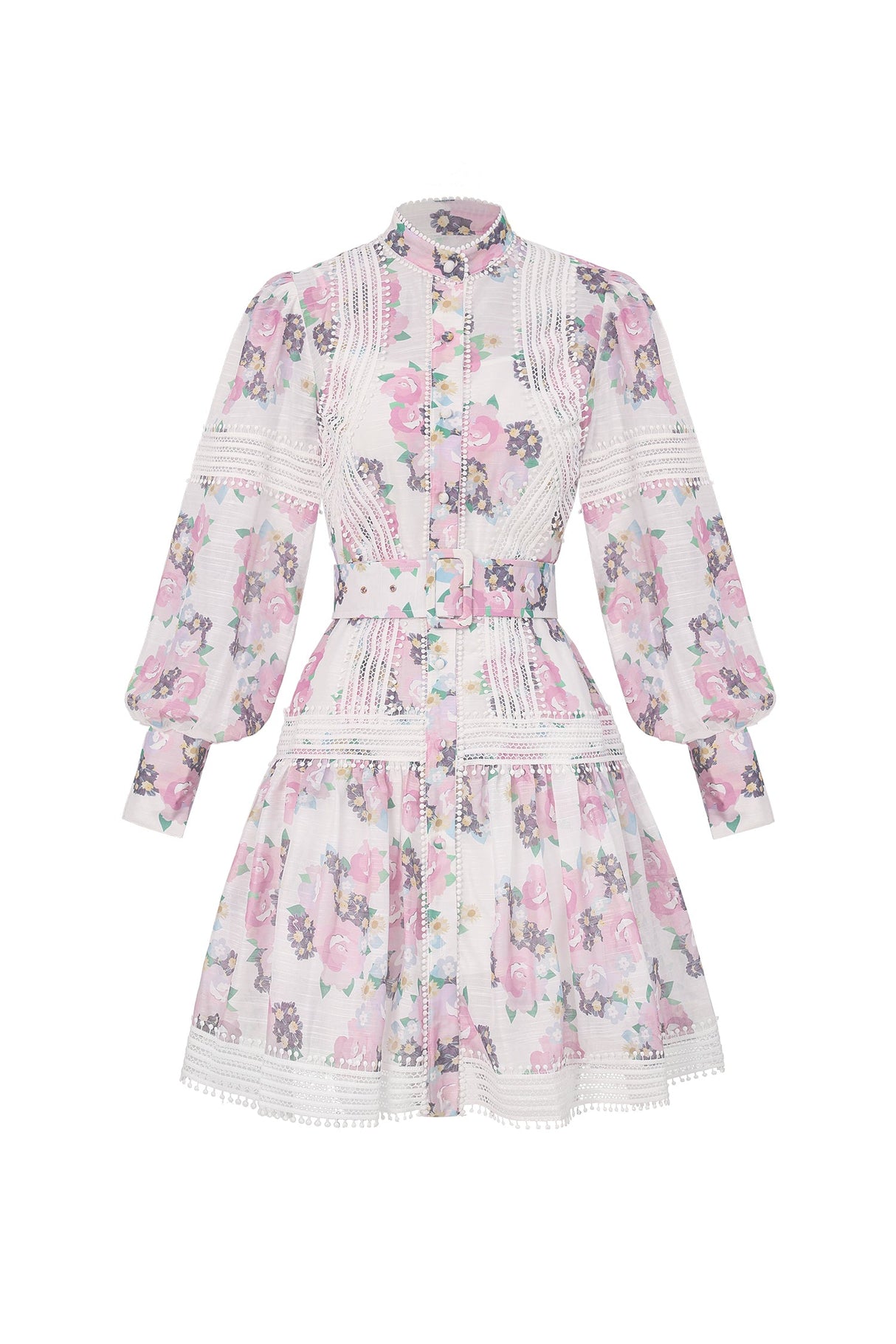 Santa Pink Floral Lace Dress