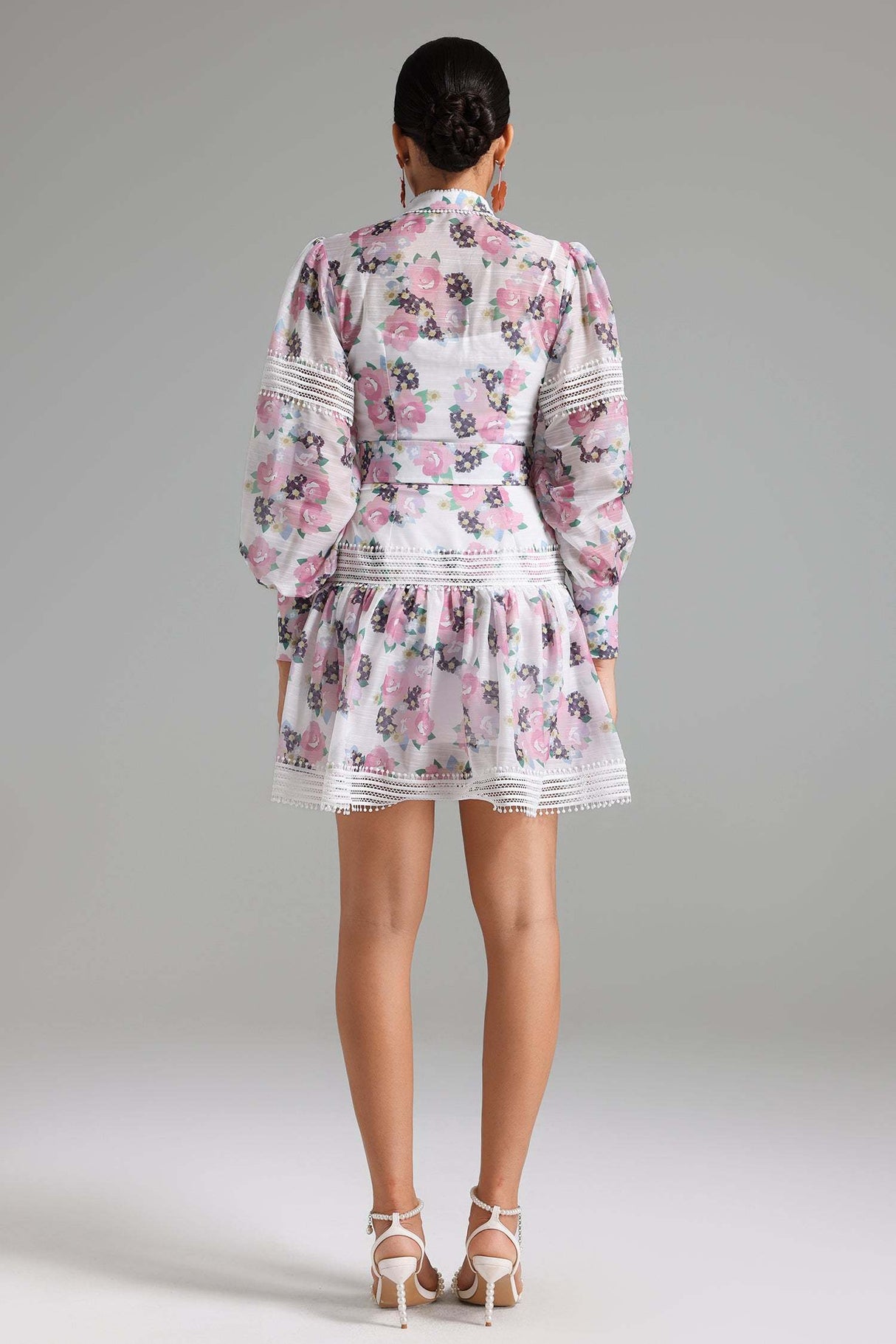 Santa Pink Floral Lace Dress