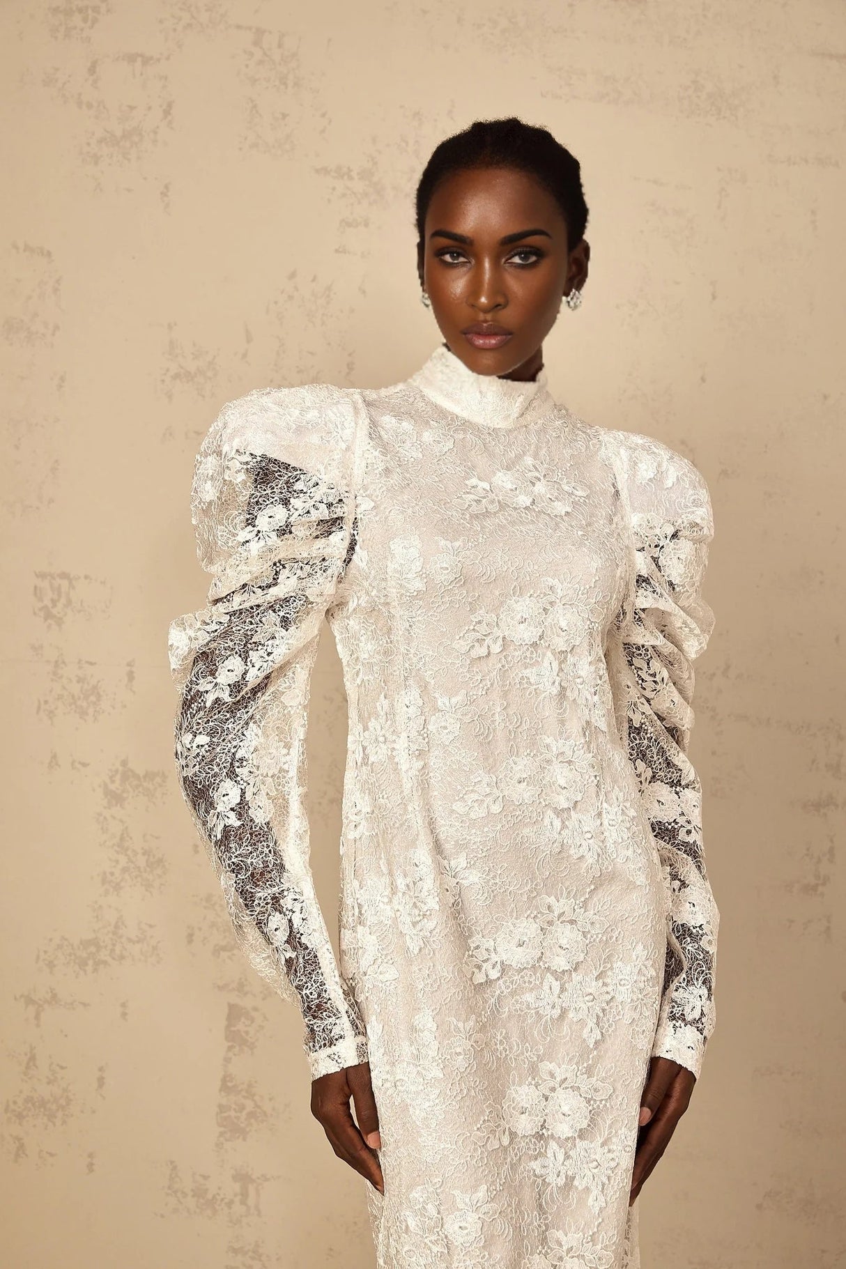 Sara Maxi Dress White Floral Lace Mermaid & Sequin Detailing