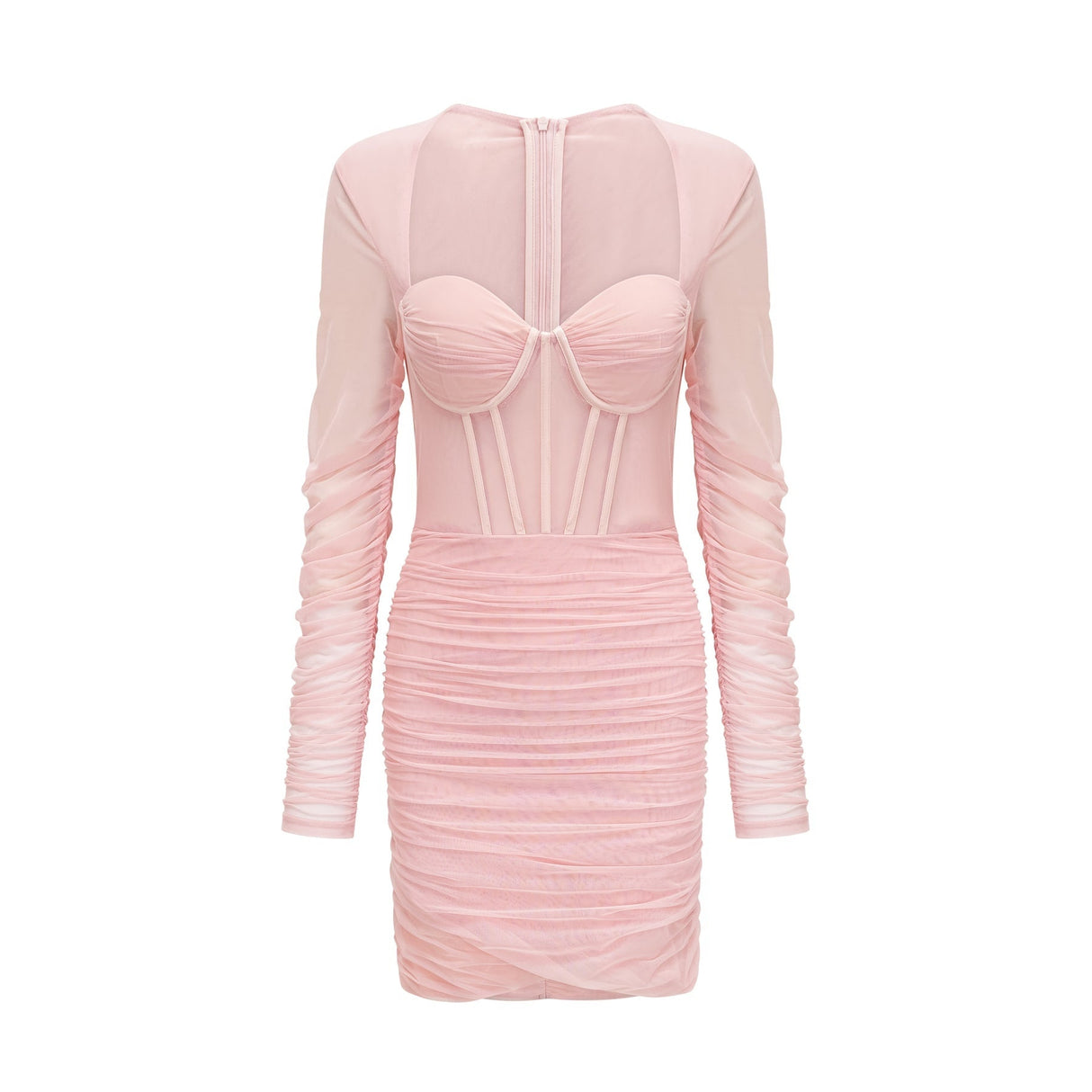 Savannah Long Sleeved Dress Mesh Bustier