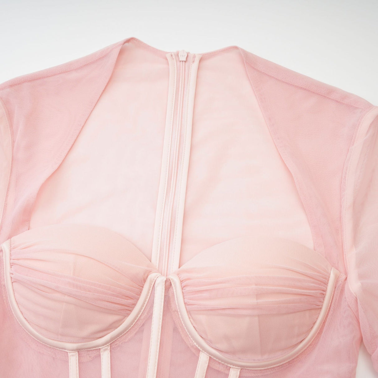 Savannah Long Sleeved Dress Mesh Bustier