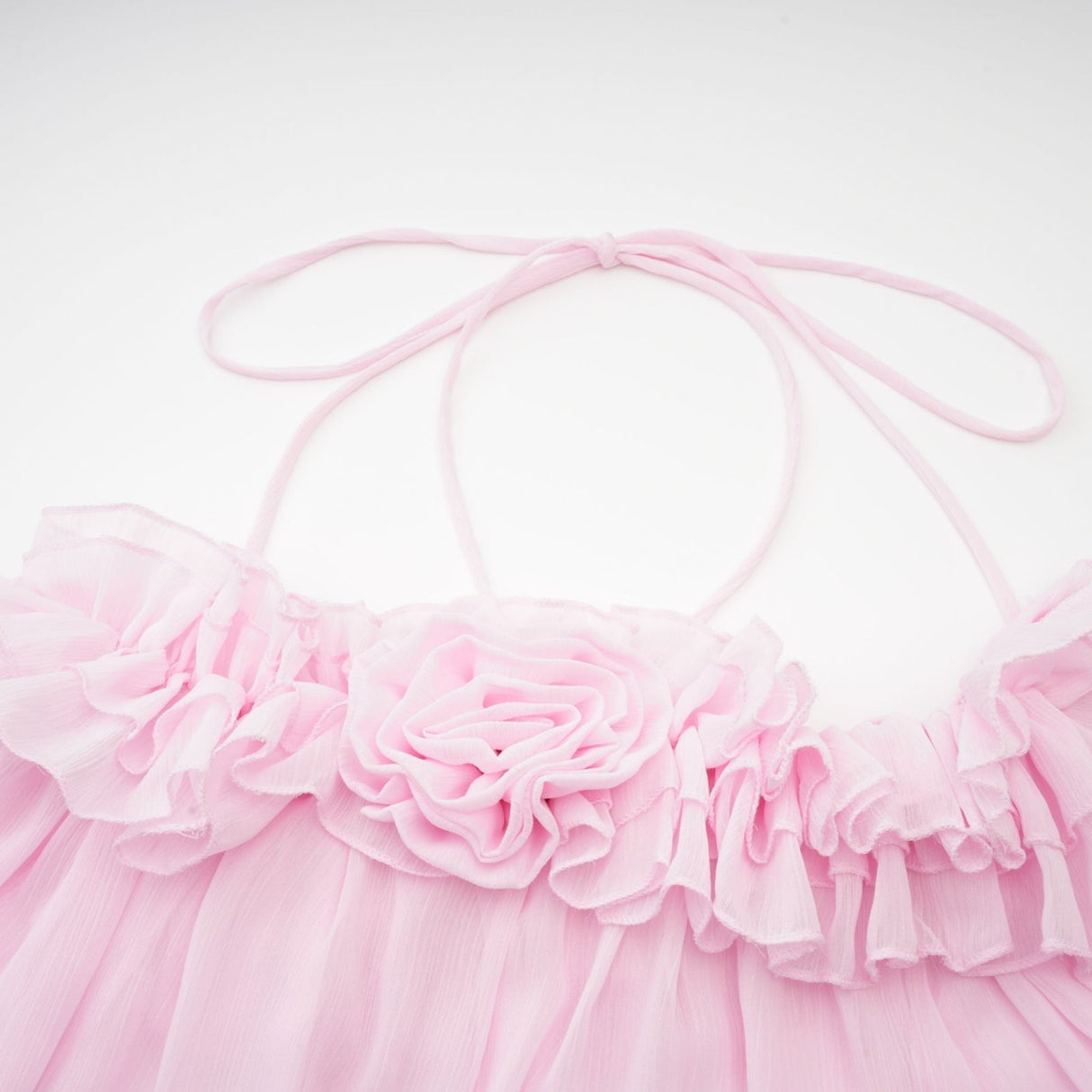 Selena Top Pink Strapless Halterneck Floral Applique