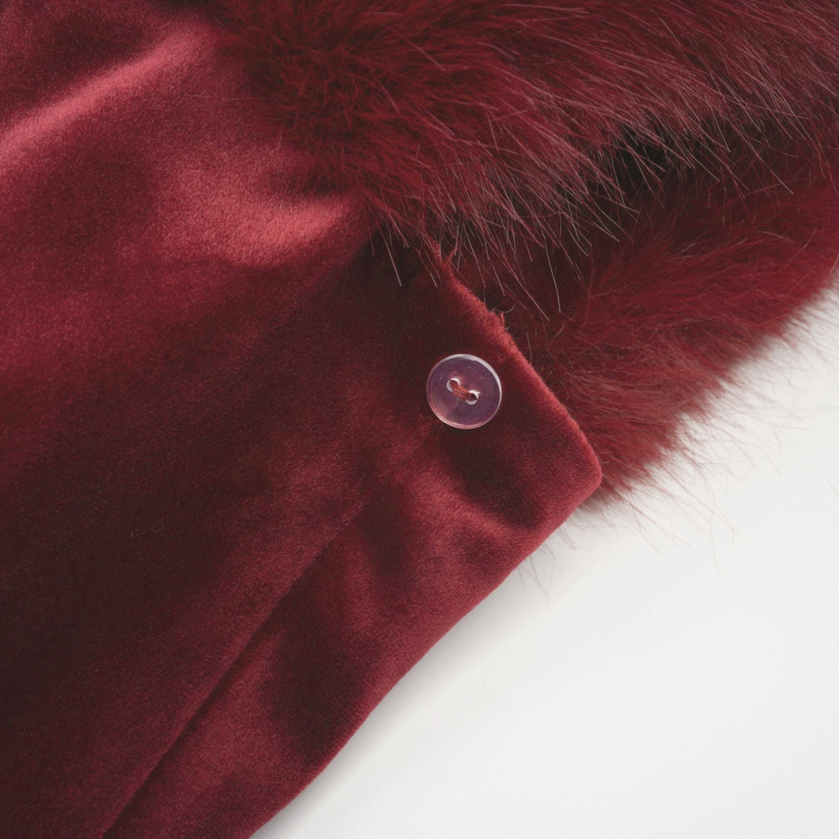 Selena Velvet Strapless Mini Dress With Faux Fur Collar