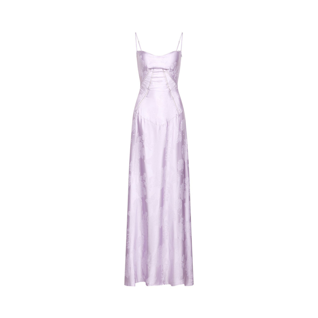 Seraphina Purple Jacquard Maxi Dress with Spaghetti Straps