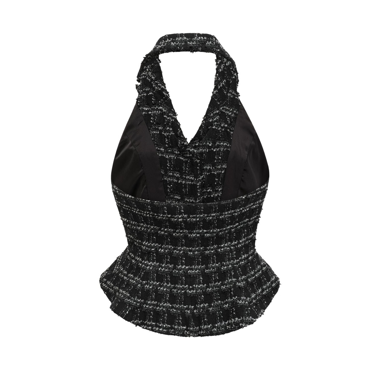 Serena Skirt & Top Set Black Tweed Crystal Check Matching Outfit