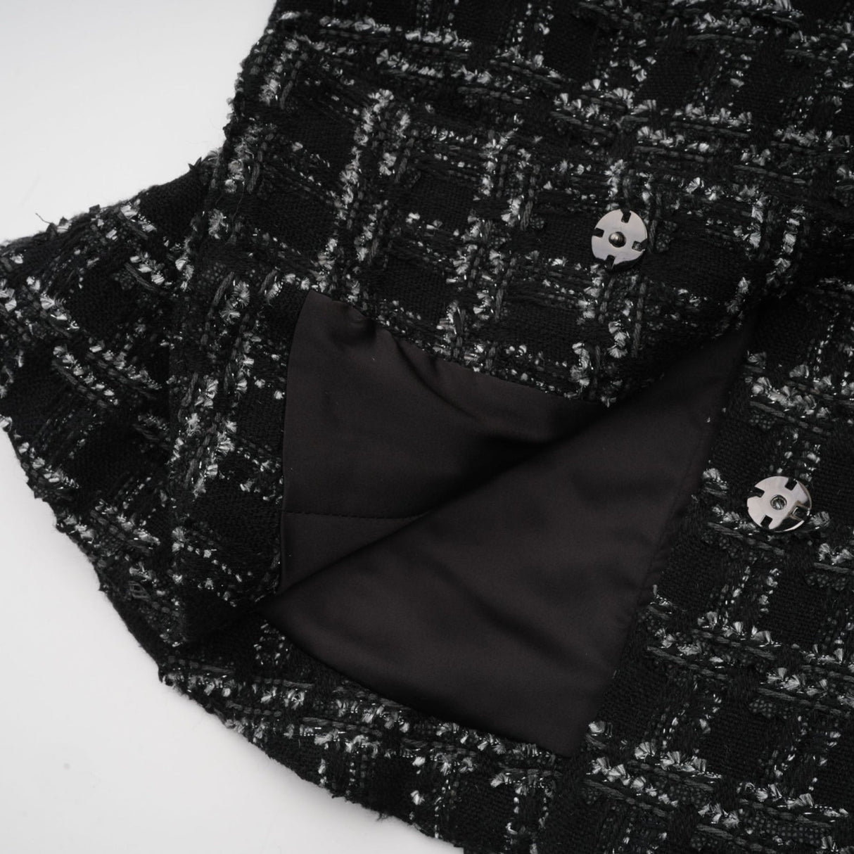 Serena Skirt & Top Set Black Tweed Crystal Check Matching Outfit