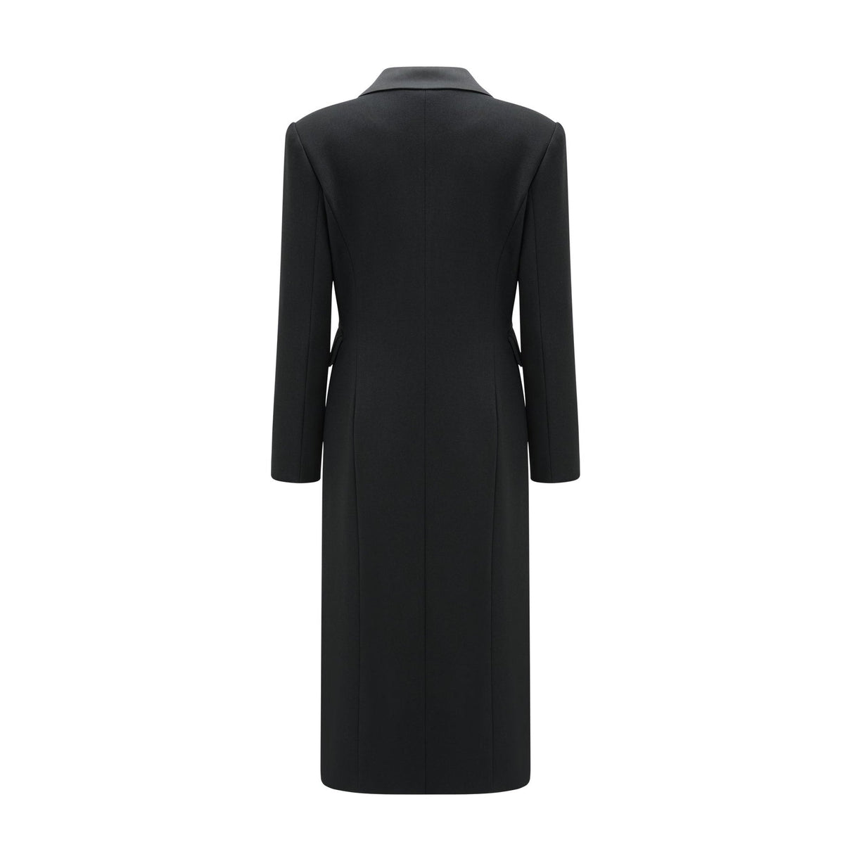 Serenity Coat Black Double Breasted Long Wool Blend