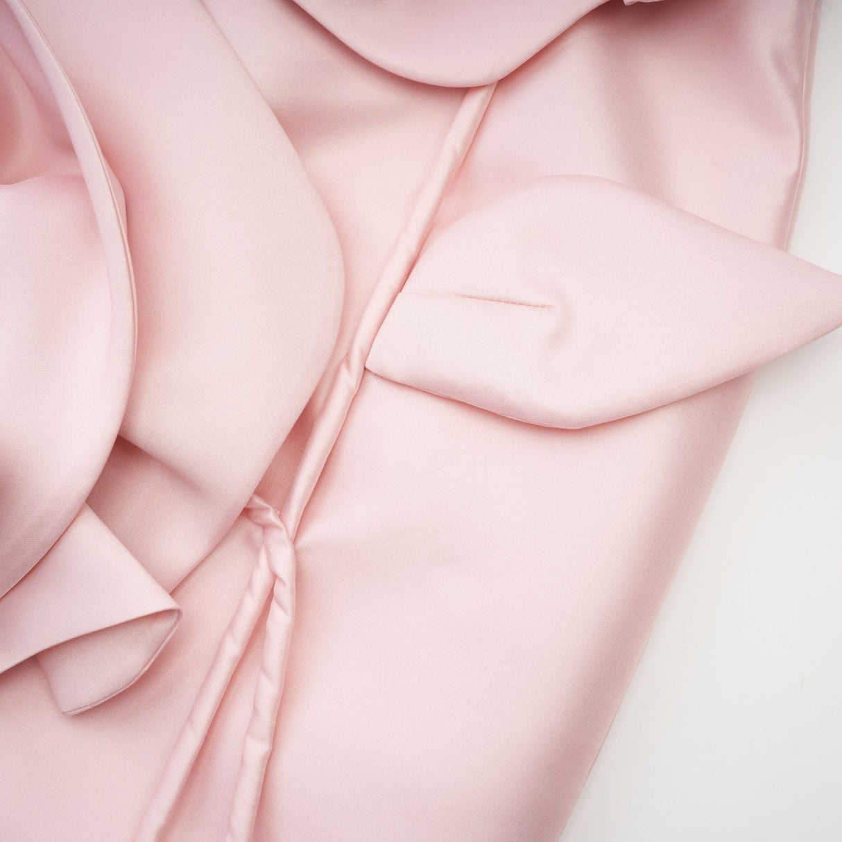 Serenity Midi Dress Pink Faux Flower Off Shoulder Style