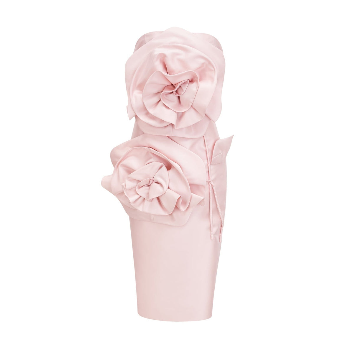 Serenity Midi Dress Pink Faux Flower Off Shoulder Style