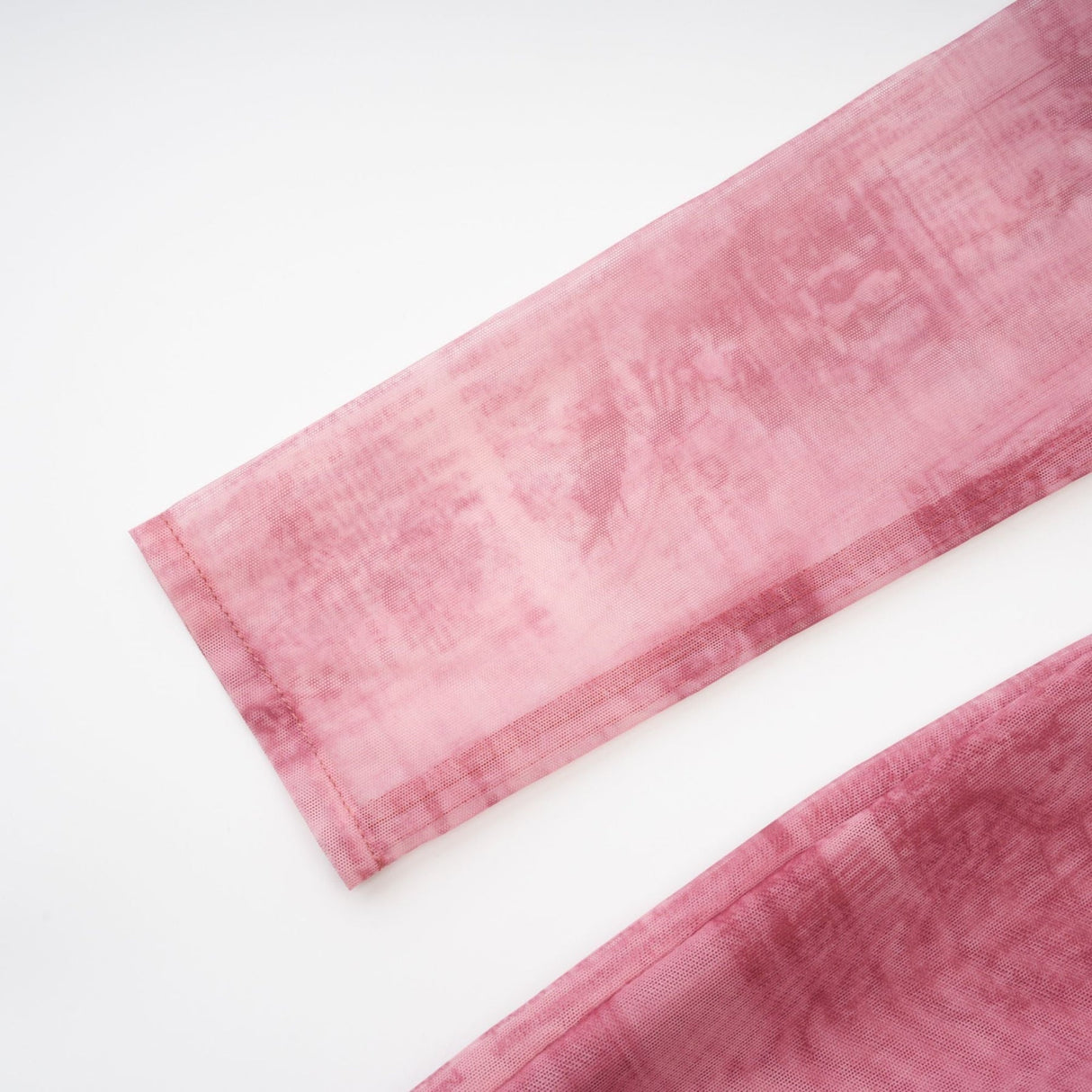 Shayla Dress Pink Lace Edge Semi - Sheer Bustier Midi & Long Sleeves