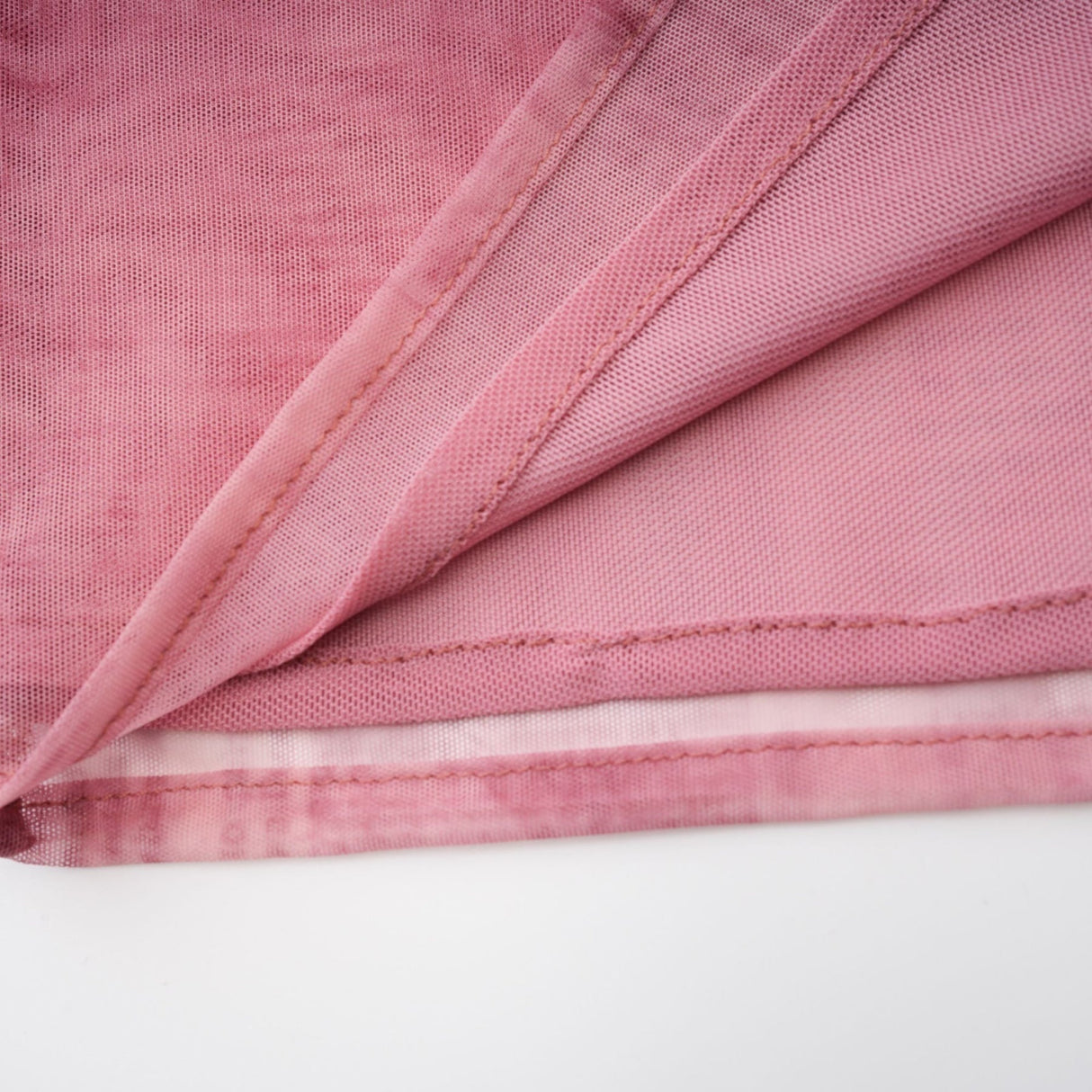 Shayla Dress Pink Lace Edge Semi - Sheer Bustier Midi & Long Sleeves