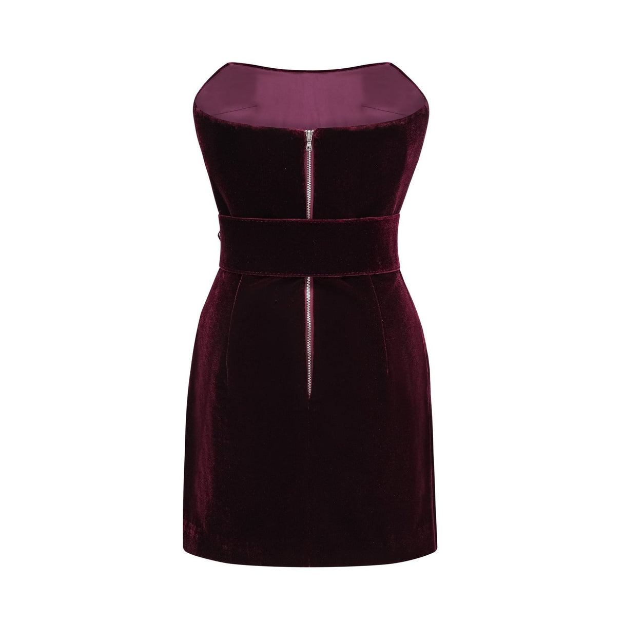 Shayla Dress Purple Velvet Off - Shoulder Thigh - Length & Belted