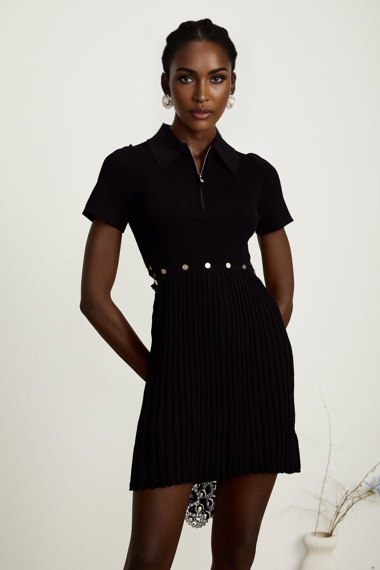 Shayla Mini Dress with Detachable Pleated Skirt