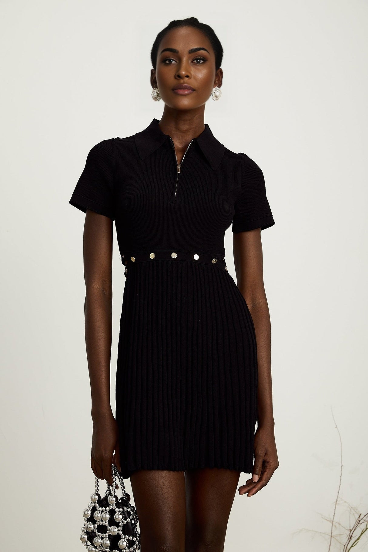 Shayla Mini Dress with Detachable Pleated Skirt