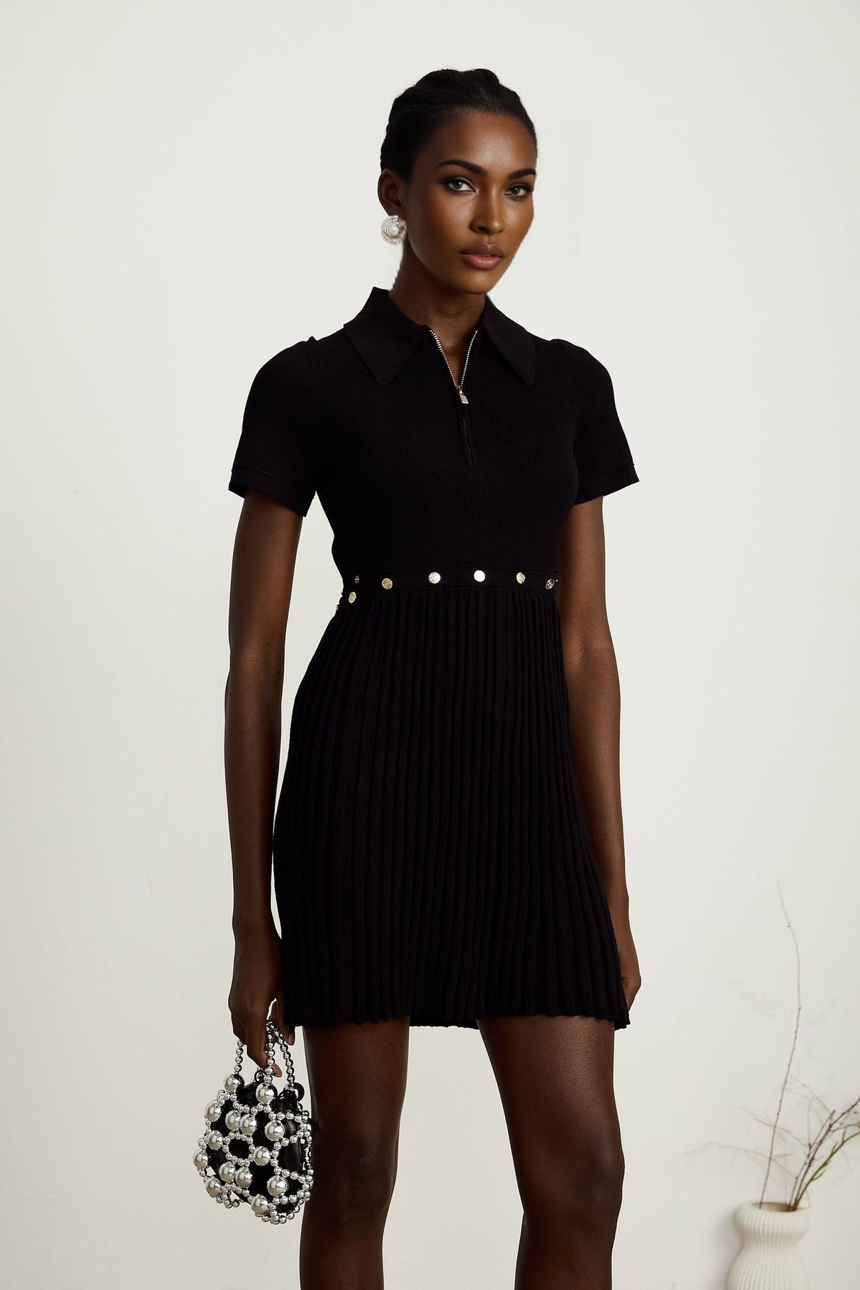 Shayla Mini Dress with Detachable Pleated Skirt