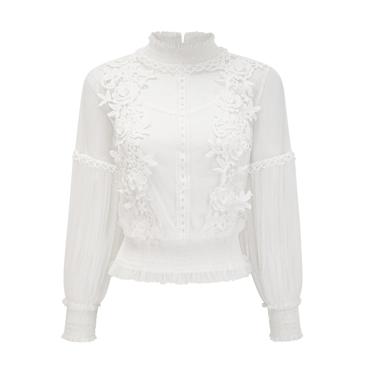 Shiloh Floral Top with Mesh Paneling