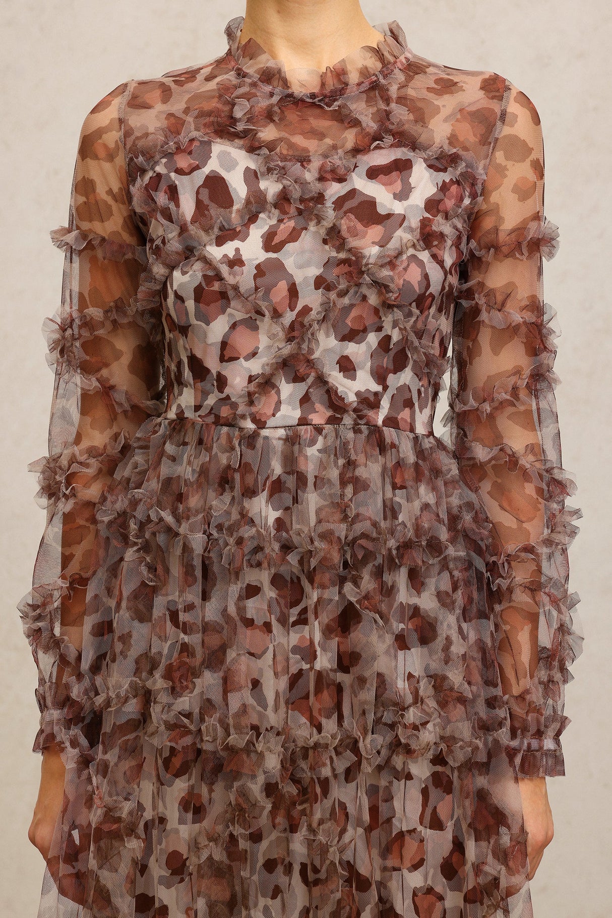 Sienna Brown Leopard Print Tiered Dress