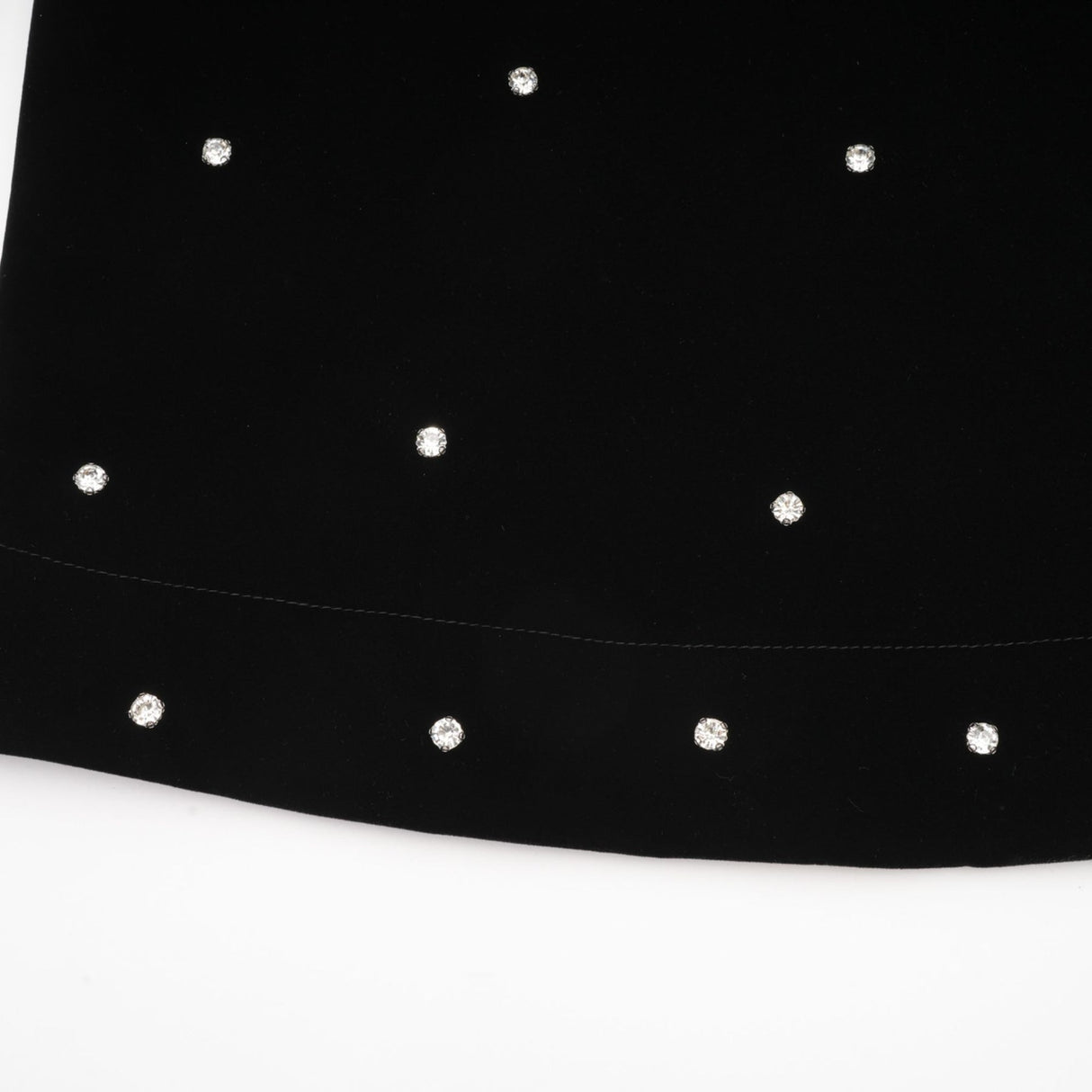 Sienna Midi Dress Black Velvet Crystal Bow Embellished Flare