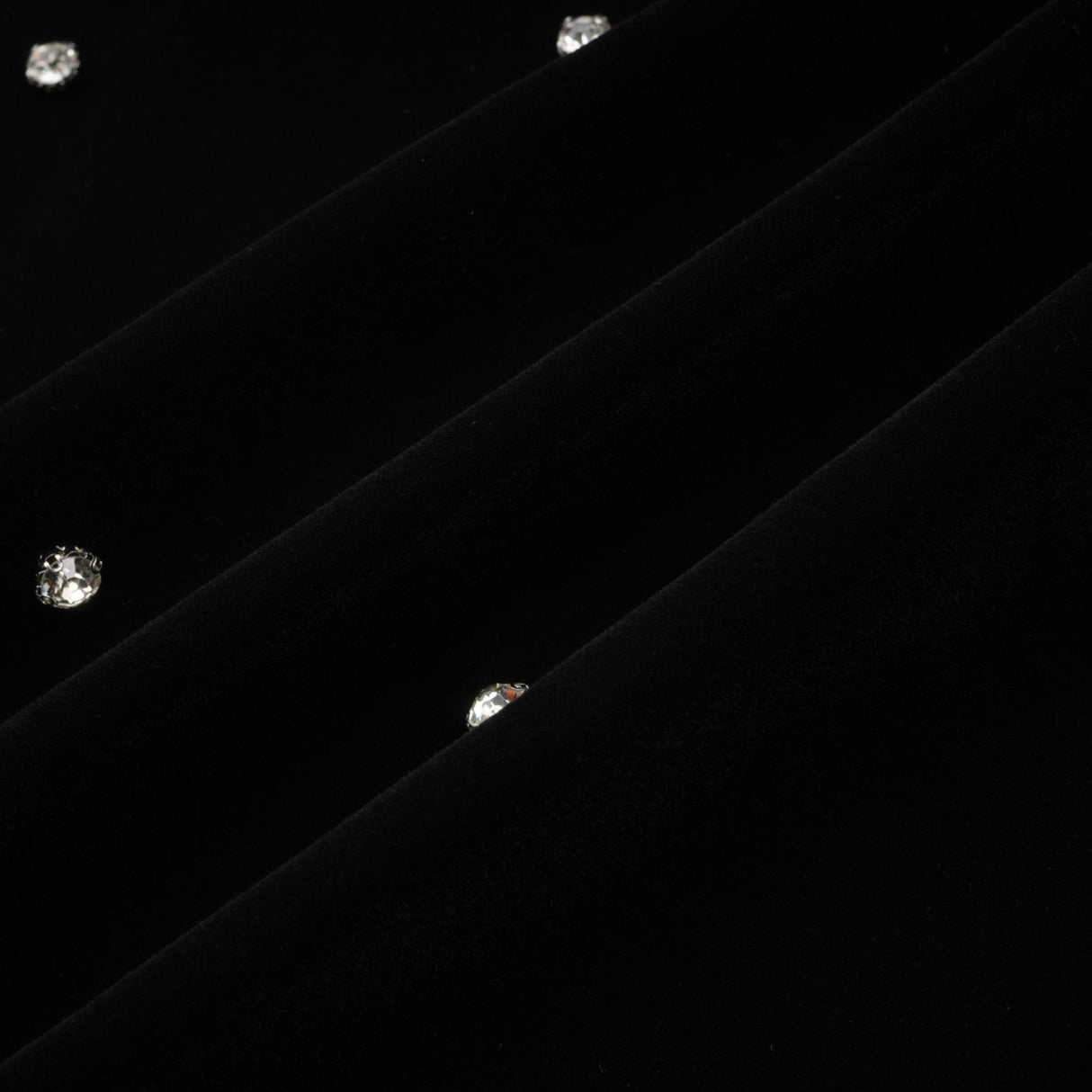 Sienna Midi Dress Black Velvet Crystal Bow Embellished Flare