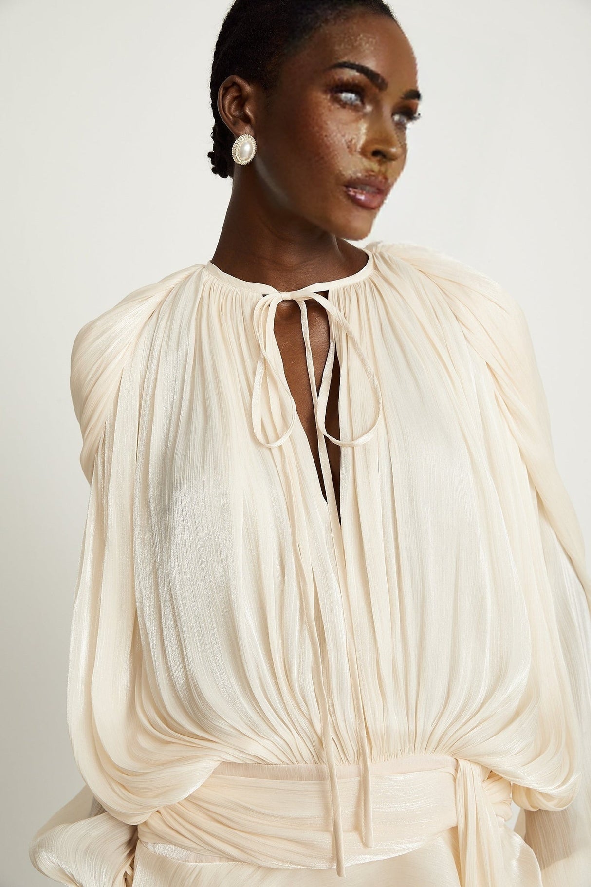 Sienna Mini Dress - Long Buttoned - Cuff Sleeves & Twist Design