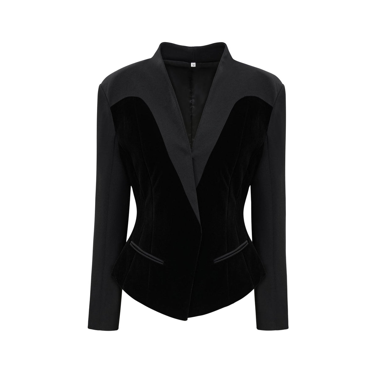 Silvana Jacket Black Panelled VNeck Waist Tightened