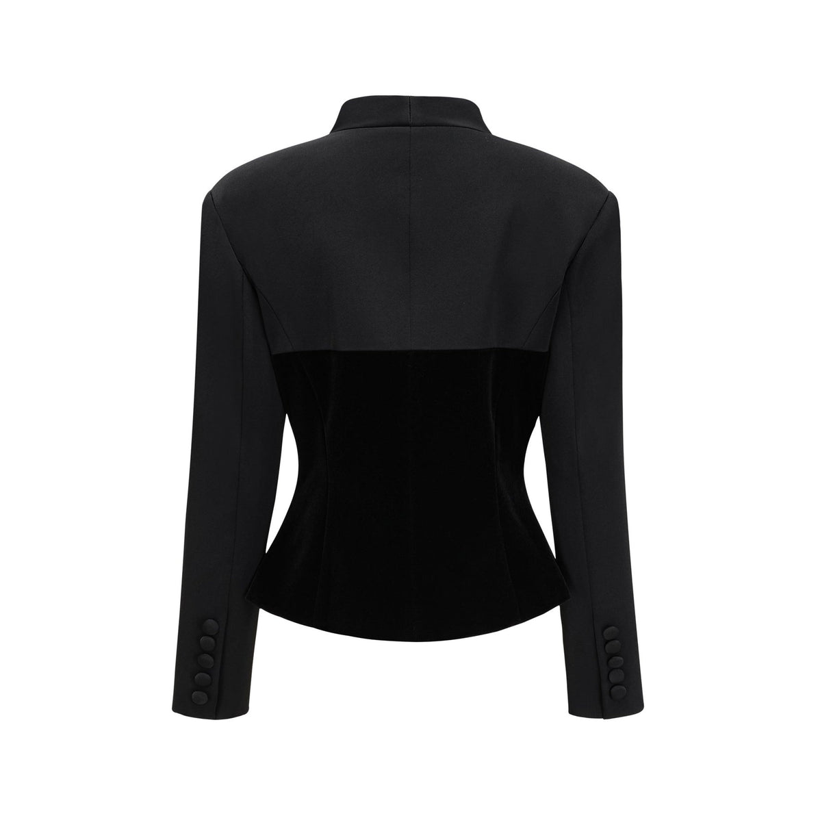 Silvana Jacket Black Panelled VNeck Waist Tightened